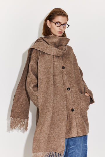 Scarfed Elegance Coat