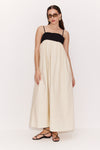 Two Tone Poplin Maxi Dress