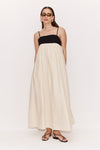 Two Tone Poplin Maxi Dress