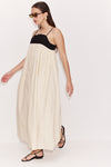 Two Tone Poplin Maxi Dress