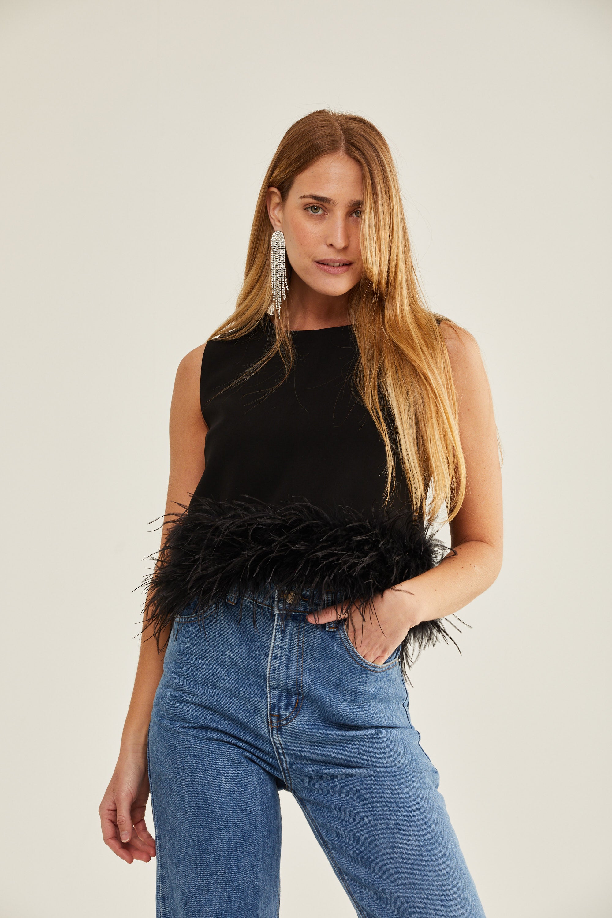 Mila feather Top