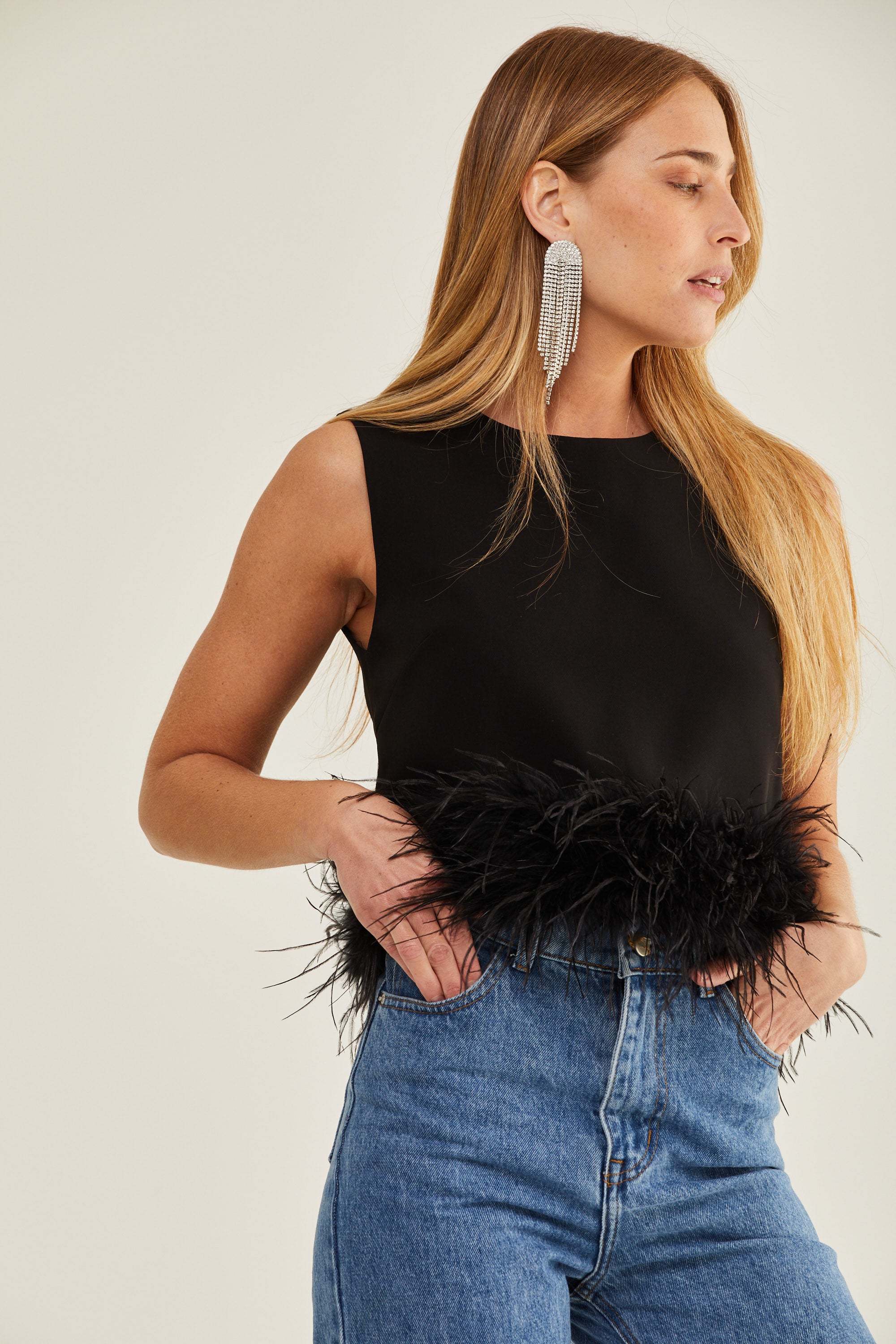 Mila feather Top